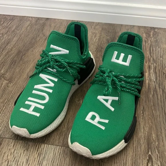 Shoes | Adidas Pw Human Race Green Sneakers Mens Shoes Size 85 | Poshmark